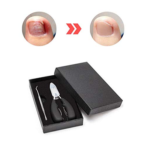 MAYCREATE lesgos Professional Surgical Grade Stainless Steel Ingrown Big Thick Nails Nippers Cutters with File for Elderly, Seniors, Men (Black)