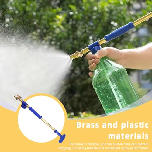 HASTHIP® Manual Garden Sprayer with Adjustable Nozzles Portable Push Pull Pump for Gardening Greenhouse Planting Bush Flower Suit for Most Bottles Without Bottle 2 PCS
