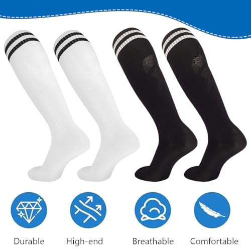 Proberos 2 Pair Sports Socks, Cushion Cotton Socks, Breathable Moisture-Wicking Professional Training Socks Soccer Socks, Running Socks, Basketball Socks (39-44)