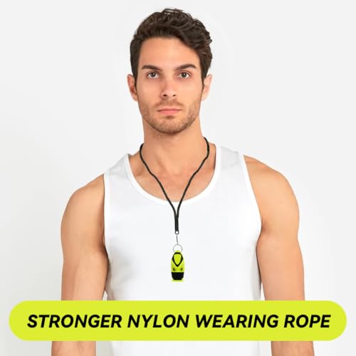 Proberos® Whistle for Sports Coach with Lanyard High Pitch for Football Boxing Referee Gym Teacher Competition Green 3PCS