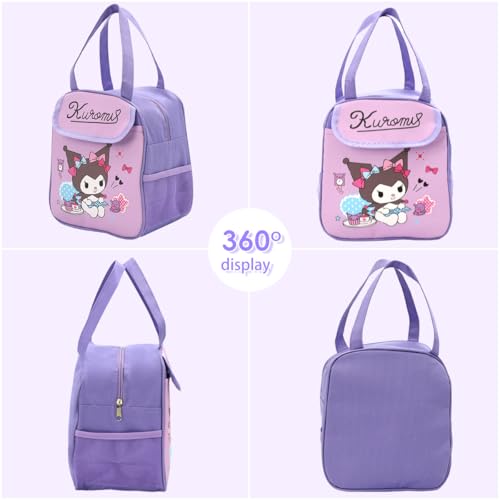 HASTHIP® Kuromi Lunch Box Bag Handbag 3PCS