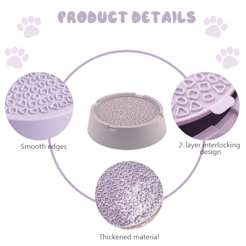 Qpets Dog Slow Feeder, Layer Pet Slow Feeder for Wet & Dry Food Pet Treats Slow Feeder, Dog Food Bowl Cat Food Bowl Food-Grade BPA free Plastic Pet Slower Feeder for Dogs Cats (24x23.5x7.8CM)