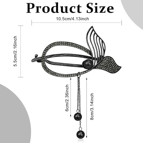 PALAY Girls Hair Clips 2pcs Pearl Hairpin Golden Hollow Out Chinese Fan Hair Clips for Women Girls Hair Accessories Gift for Girls