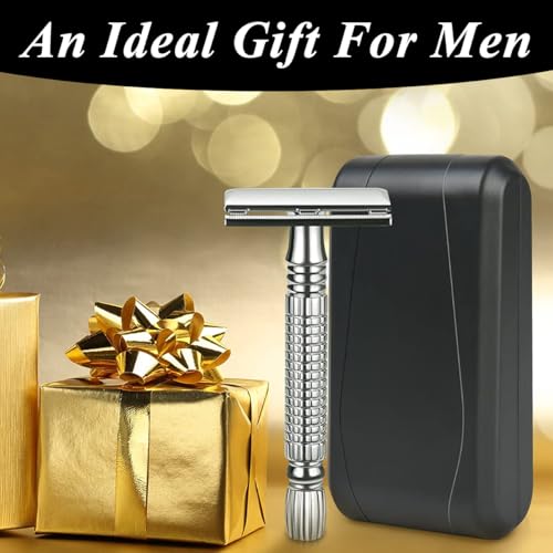 HANNEA Razor For Men,Manual Beard Trimmer For Men Double Edge Safety Shaving Kit For Men For Trimmer Men Rust-Proof Shaver For Men Stainless De Wet Shaving Razor Men Reusable Trimmers For Men