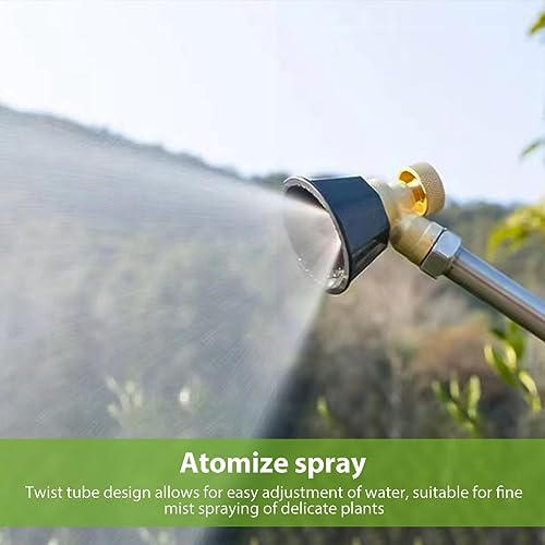HASTHIP® Brass Sprayer Nozzle 2 Spray Modes Adjustable Pump with Windproof Cap High Pressure Vortex Suitable for Agriculture Garden Grass Sprinkling Multi-Function 2PCS