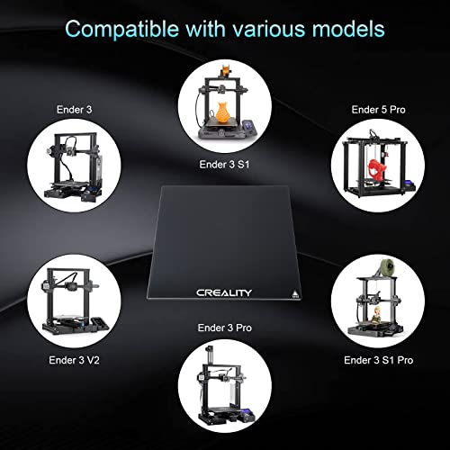ZORBES 3D Printer Bed, for Ender 3 Glass Bed Upgraded 3D Printer Tempered Glass Plate Build Surface for Ender 3/Ender 3 Pro/Ender 3 V2/Ender 5/Ender 5 Pro/Ender 3 S1, 235x235x4mm
