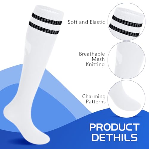 Proberos® Football Sport Compression Sock Shin Guards Set 14 Inches Knee High Socks for Kids 8-18 Old Sweat Absorption Elastic Long Soccer Basketball 3PCS