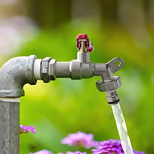 HASTHIP® Tap with Lock 1/2 Thread Water Lockable Faucet Outdoor Garden Home Brass 3 PCS