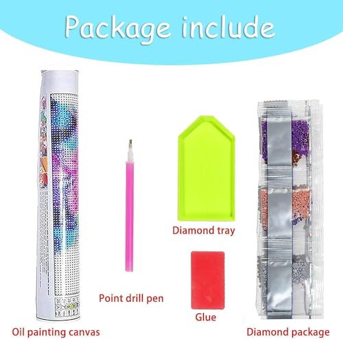 HASTHIP® Butterfly 5D Diamond Painting Kit - DIY Adult & Kids Craft, Full Set with Tools, Home Wall Decor, Aesthetic Artwork, Ideal for Gifting, Blue & Purple, 14x14 Inch 3 PCS