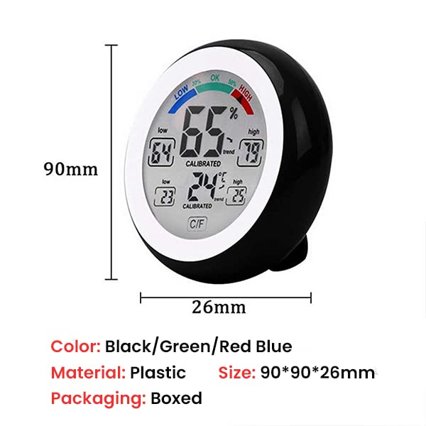 Serplex LCD Digital Indoor Hygrometer Thermometer Humidity Guage Accurate Temperature Monitor Meter Air Comfort Indicator with Stand for Home Office Indoor Green House(Battery Not Included)