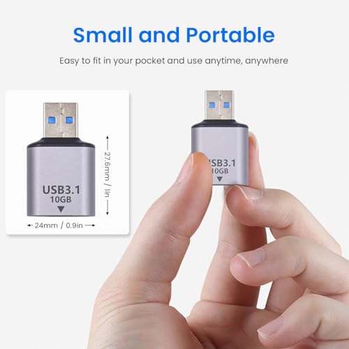 Verilux® USB C to USB Adapter Type 3.1 10Gbps Speedy Data Transfer 20W Fast Charging Compatible with MagSafe Charger iMac MacBook Pro Laptops PC Computers and More 3 PCS