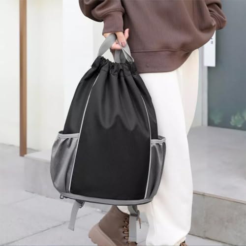 Proberos Sports Drawstring Backpack Basketball Drawstring Bag Fitness Bag Backpack with Shoe Compartment Fitness Drawstring Backpack Waterproof Outdoor Fitness Bag
