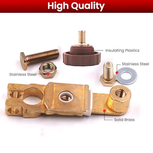 STHIRA® Disconnect Switch Universal 12V 125A Negative Battery Quick Disconnection Twist-knob Cut Off for Car Truck Marine RV Electrical Equipment Pure Copper 3PCS