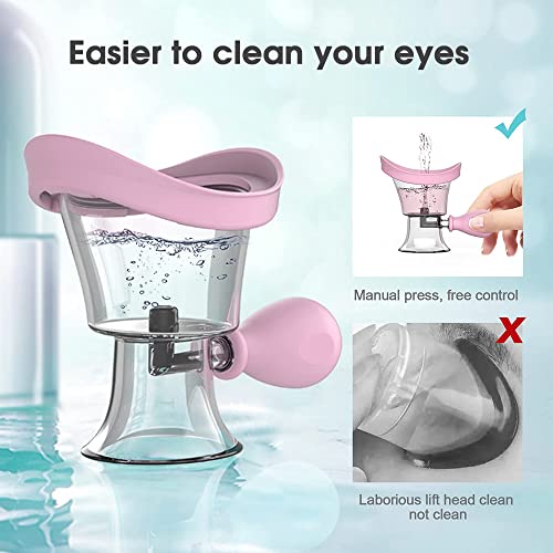 HANNEA® Eye Wash Cup Silicone Cups for Efficient Cleaning Portable Travel Rinse Tool with Manual Air Pressure 2 PCS