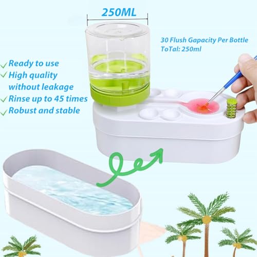 HASTHIP® 2 in 1 Paint Brush Cleaner Machine with Auto Refill Flushing Button Water Tank Efficient for Oil Acrylic Makeup Brushes 2PCS