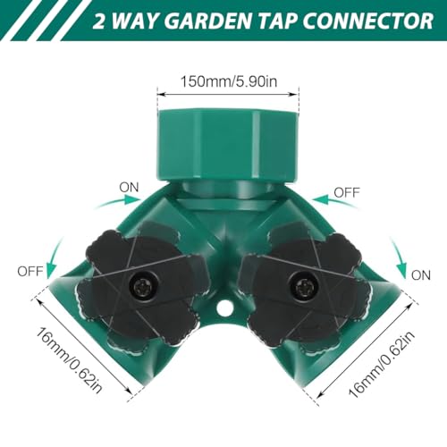 HASTHIP® 3 Pcs Splitter 2 Way for Tap and Splitter Garden Irrigation, 3 Way Valve with Separate Switch, Suitable for 1/2 inch Water Tap Connectors
