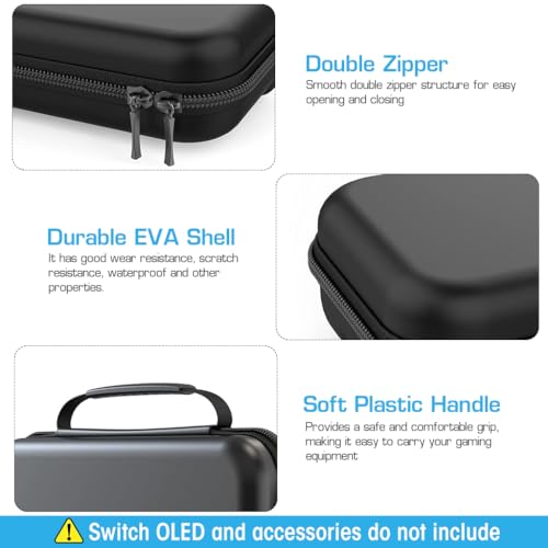 ZORBES® Carrying Case for Switch Gamepad, Organizer Bag for Switch/Switch OLED with 8 Games, Anti-Scratch EVA Storage Bag for Switch Carrying Case Accessories Bag 3 PCS