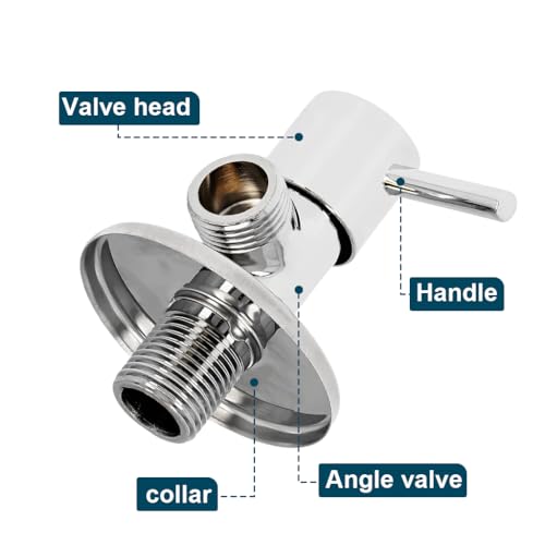 HASTHIP® Stainless steel 1/2 Angle valve, cold and hot universal water heater toilet, copper core switch Angle valve