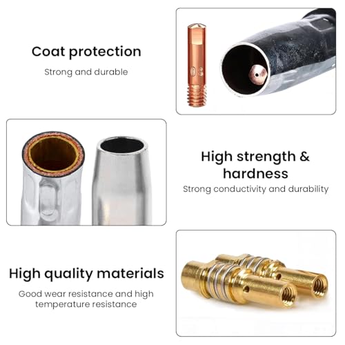 Serplex® 36PCS Welding Torch Accessories for MB15 15AK MIG MAG Replacement Contact Tips and Nozzle M6 Tips Holder Difuser Shield Cup Neck