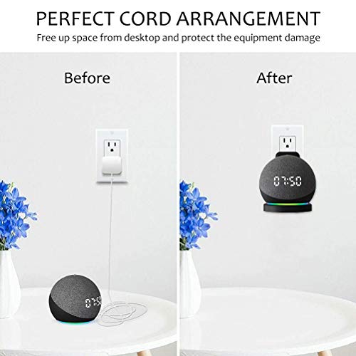 ZORBES Wall Adapter Holder for Alexa Echo Dot 4th Generation,A Space-Saving Solution with Cord Management for Your Smart Home Speakers - White