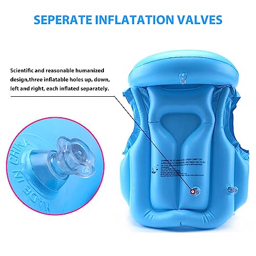 Optifit Swimming Jacket Kid Life Vest for Kids 5-8 Years, Swimming Floats for for Swiming Training, Baby Safety Swim Aid with Multiple Inflatation Valves