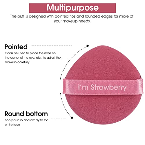 MAYCREATE 7Pcs Makeup Sponge Powder Puff Latex-free Makeup Puff Blender Sponge, Air Cushion Pads for Liquid Foundation, Cream, Powder, Concealer, Wet & Dry Dual Use(Pink)