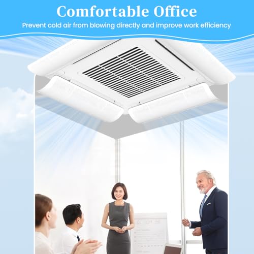 HASTHIP® 3PCS Air Deflector for Ceiling AC Adjustable Clip-on for Cassette Conditioner Universal Condensation Prevention Panel 23.6x10.6 Inches