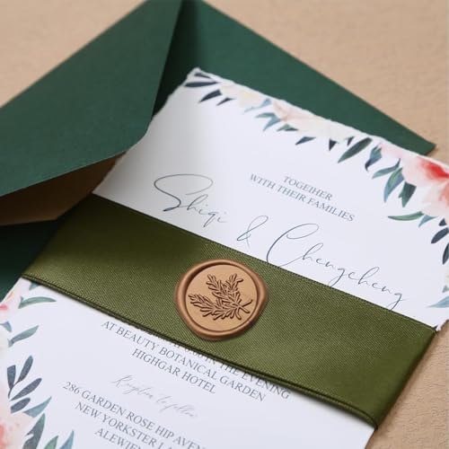 HASTHIP® 30PCS Golden Wax Seal Stickers Wedding Invitation Envelope Self-Adhesive Embossing Seals for Christmas Gift Wrapping Party Envelopes