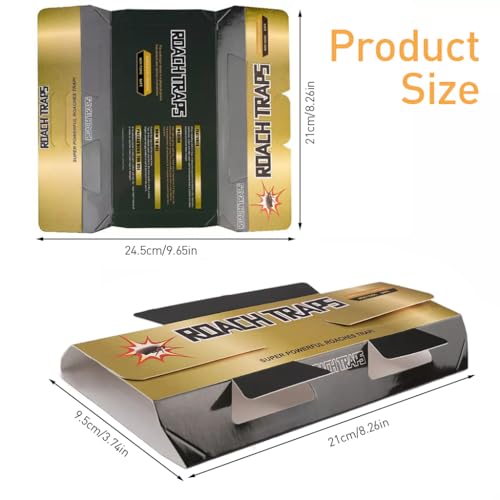 HASTHIP 10pcs Cockroach Traps for Kitchen, Room, Office, Strong Adhesive Cockroach Killer, Pesticide Free Cockroach Repellent, Safe and Easy Cockroach Trap