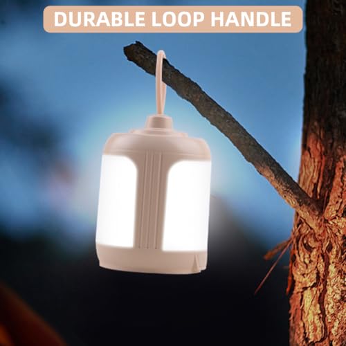 Proberos Portable Camping Lamp with Loop Handle LED Camping Lantern with 4 Lighting Modes USB Rechargeable LED Lamp Multipurpose Small Lamp Night Light for Camping, Hiking, Reading, 9.4x6.5x6.5cm