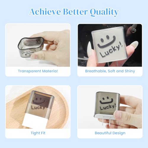 Verilux® Charger Protectors for iPhone 15 14 20W Charger Cover Charging Cable Spring Coil Protector with Simle Face Connector Sleeve for Adapter 3PCS