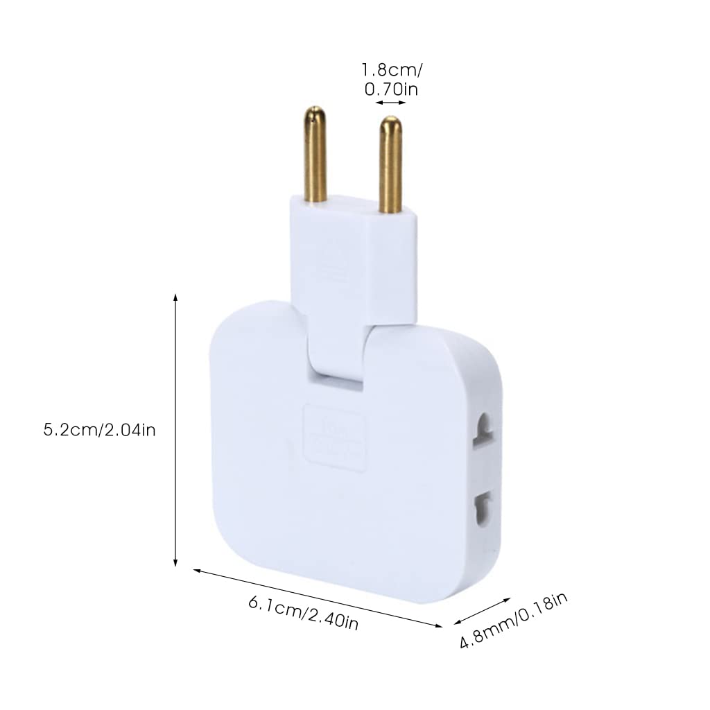 HASTHIP 3 Way Wall Outlet Extender, 2 Prong Plug Adapter, Travel Wall Outlet Extender with 180° Swivel Plug, 3 in 1 Wall Outlet Extender, Plug and Play (2 Pack)