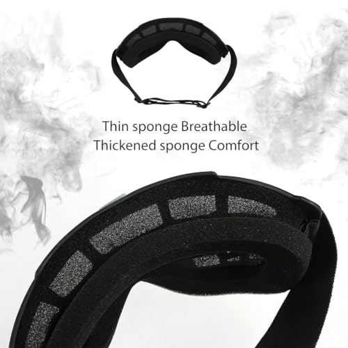 Proberos® Protective Face Mask for Bikers UV Protection Goggles Motorcycle Bike with Soft Foam Padded Skull Style Full Cover Helmet Dirt Off Road Skiing 2PCS