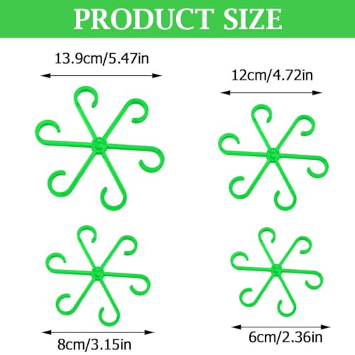 HASTHIP 4Pcs Plant Supports Multi Sizes Plant Supports Rings 6-Claw Plastic Plant Stem Supports