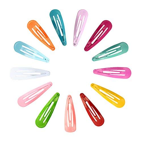 MAYCREATE 40 Pcs Hair Clips for Girls Kids Metal Snap Barrettes Cute Mini Hair Clips for Baby Girls Candy Color Hair Accessories