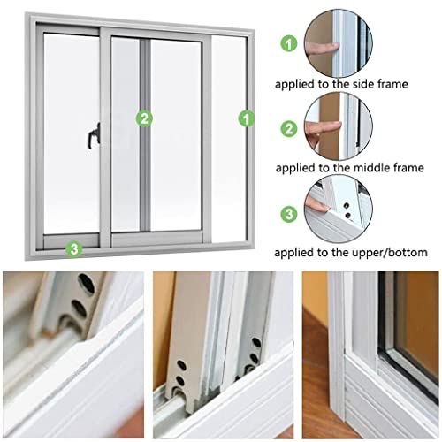 HASTHIP® Wood 10 Meters Door Sealing Strip Bottom Soundproof Window Windproof Dustproof Self Adhesive Sliding Seal White 3PCS