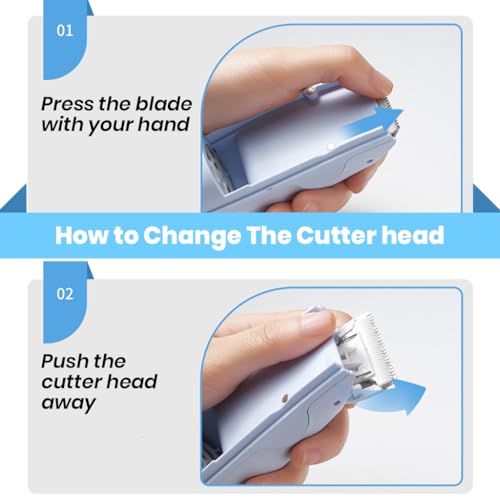 HANNEA® IPX7 Waterproof Baby Hair Trimmer Vacuum Quiet 2 Speeds with 24-Teeth Ceramic Blade Adjustable Trimming Guides 3-6mm 9-12mm Rechargeable Easy Clean for Newborns and Toddlers 3 PCS