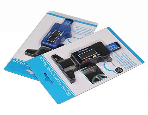 STHIRA® 2PCS Car 0-25.4mm Digital Tyre Tire Tread Depth Tester Gauge Meter Measurer Tool Caliper LCD Display Tpms Tire Monitoring System Metal Probe