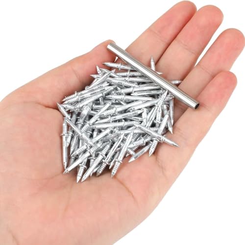 Serplex® 400Pcs Traceless Nails for Wood Borders, Invisible Double-Headed Stainless Steel Screw Nails, Equipped with 4 Nail Specific Sleeve Tool, for Seamless Skirting Thread with Solid Wood Baseboard