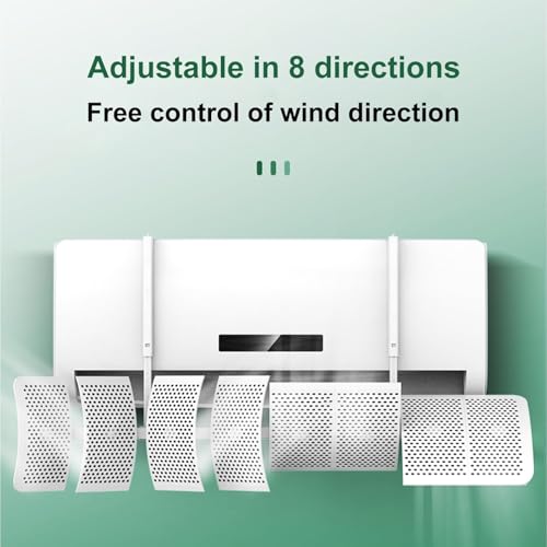 HASTHIP® Air Deflector for Split Ac - 8 Panel Adjustable Ac Wind Deflector 270° Air Conditioner Deflector Universal Hanging Air Conditioner Wind Deflector for Room Bedroom Office