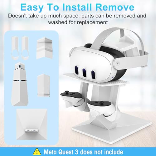Verilux® Glasses Storage Stand Non-Slip Desktop Holder for VR Headset & Controller for Meta Quest 3 Accessories Pro Oculus Quest 2 Stand 3PCS
