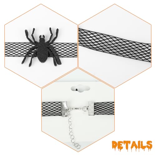 PATPAT® Pointed Top Witch Women Men Hat Character for Halloween Spider Pendant - Black