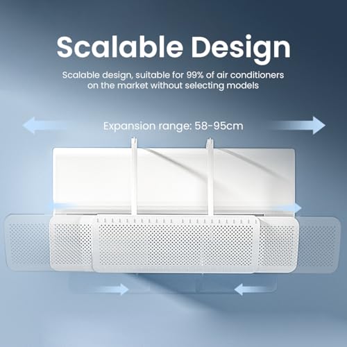 HASTHIP® Air Conditioner Deflector, Adjustable AC Air Conditioner Deflector for Split Air Conditioners, Anti-Blast and Anti-Direct Blowing Baffle Windshield for Home, Mini-Split (22-32 in) 3 PCS