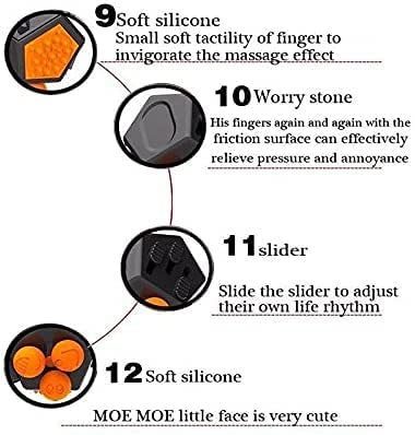 PATPAT 12 Sided Fidget Cube Dodecagon Fidget Toys for Children and Adults Fidget Toy Stress and Anxiety Relief Depression Anti for All Ages with ADHD ADD OCD Autism (Orange)