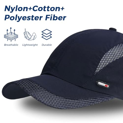 GUSTAVE® Breathable Net Men Sun Visor Cap Baseball Adjustable Sport Summer Cap Royal Blue