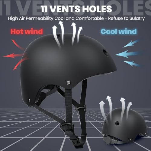 Proberos® Helmet Cycling for Teens Adults Biking Adjustable Chin Strap ABS Shell with EVA Foam Cushioning Lining Safety for Skating Indoor Rock Climbing Skateboarding M 2PCS