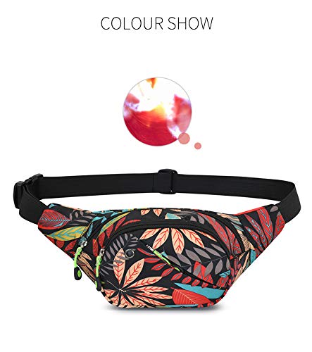 GUSTAVE Waist Bag for Men Women, Waterproof Chest Bags Stylish Fanny Pack Lightweight Bum Bag with Adjustable Strap for Outdoor Sports Running Hiking (Maple Leaf)