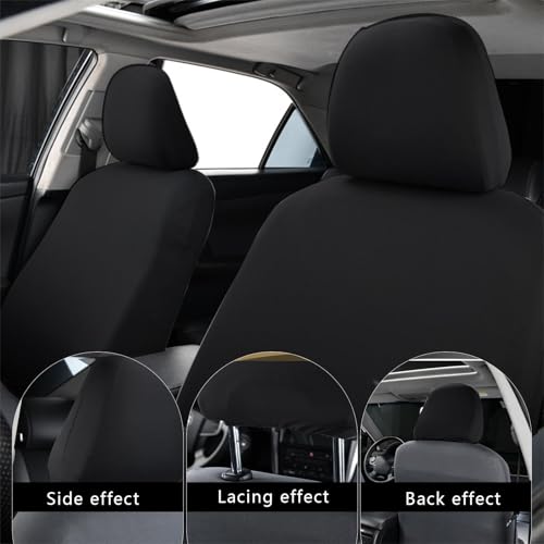 STHIRA® 6PCS Car Headrest Covers Dustproof Minimalist Black Upholstery Accessories Universal Slip-on Stretchy 9 x 10.6