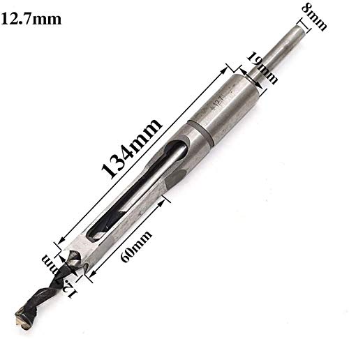 HASTHIP Square Hole Drill Bit for Wood, Square Hole Saw Mortising Chisel Woodworking Tool Woodworking Square Drill Bits Auger Drill Bit (12.7mm 1/2″)