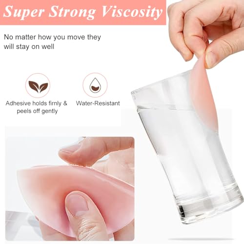 PALAY 2 Pairs Nipple Covers Adhesive Silicone Nipple Covers with Zipper Storage Case Breathable Reusable Adhesive Silicone Nipple Pad Invisible Nipple Cover for Evening Gown, Party Dress, T-Shirts